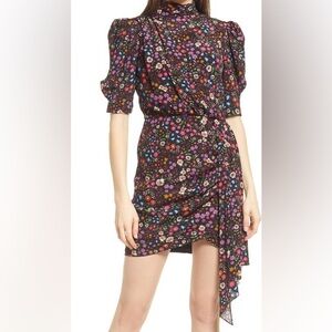 Saylor Vivienne floral puff sleeve minidress sz large